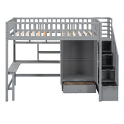 Loft Bed With Bookshelf, Drawers, Desk, And Wardrobe - R&R Furniture Gallery (Fountain Valley, CA)