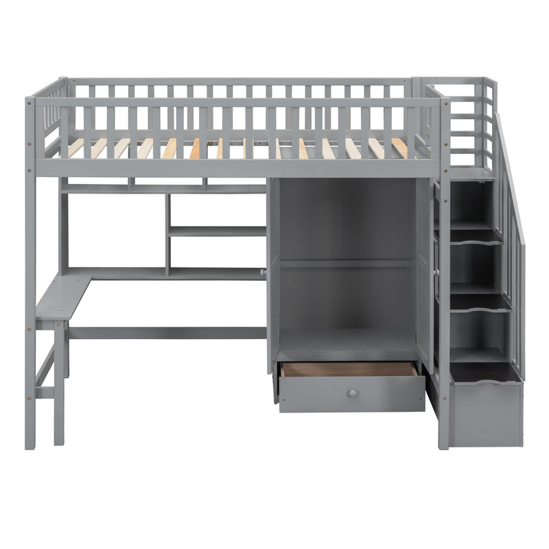 Loft Bed With Bookshelf, Drawers, Desk, And Wardrobe - R&R Furniture Gallery (Fountain Valley, CA)