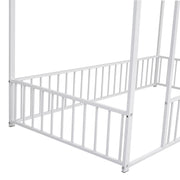 Metal Bed House Bed Frame With Fence - R&R Furniture Gallery (Fountain Valley, CA)
