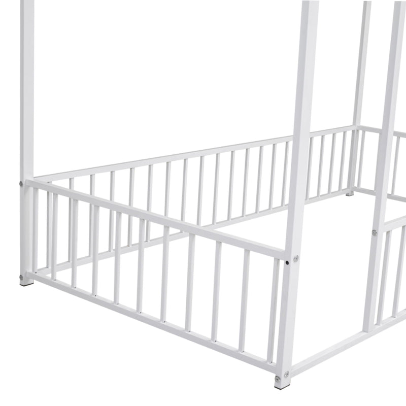 Metal Bed House Bed Frame With Fence - R&R Furniture Gallery (Fountain Valley, CA)