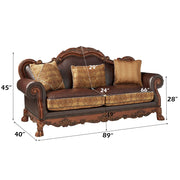 Dresden - Sofa - Bone PU & Gold Patina - R&R Furniture Gallery (Fountain Valley, CA)