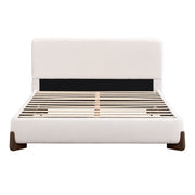 Queen Size Elegant Terry Upholstered Bed - White - R&R Furniture Gallery (Fountain Valley, CA)