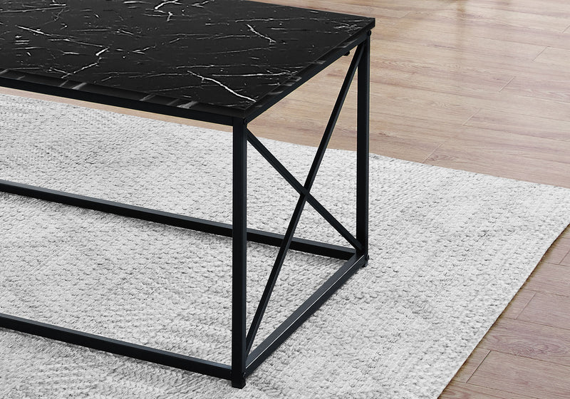 Table Set, Coffee, End, Side, Accent, Living Room, Marble Look Laminate, Contemporary & Modern (Set of 3) - R&R Furniture Gallery (Fountain Valley, CA)