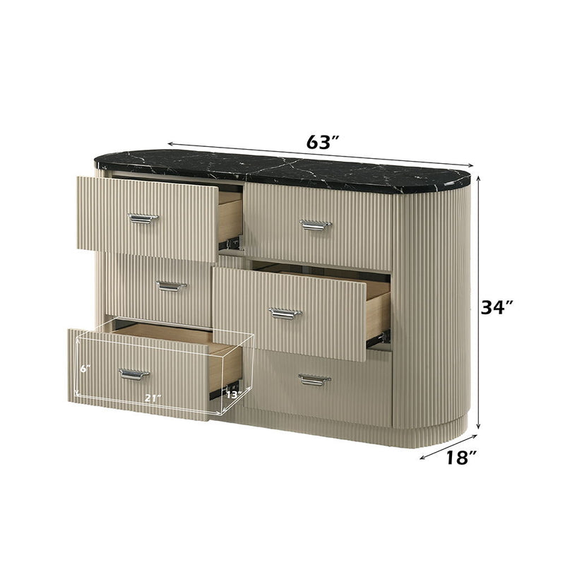 Travonte - Dresser - Gray / Beige - R&R Furniture Gallery (Fountain Valley, CA)