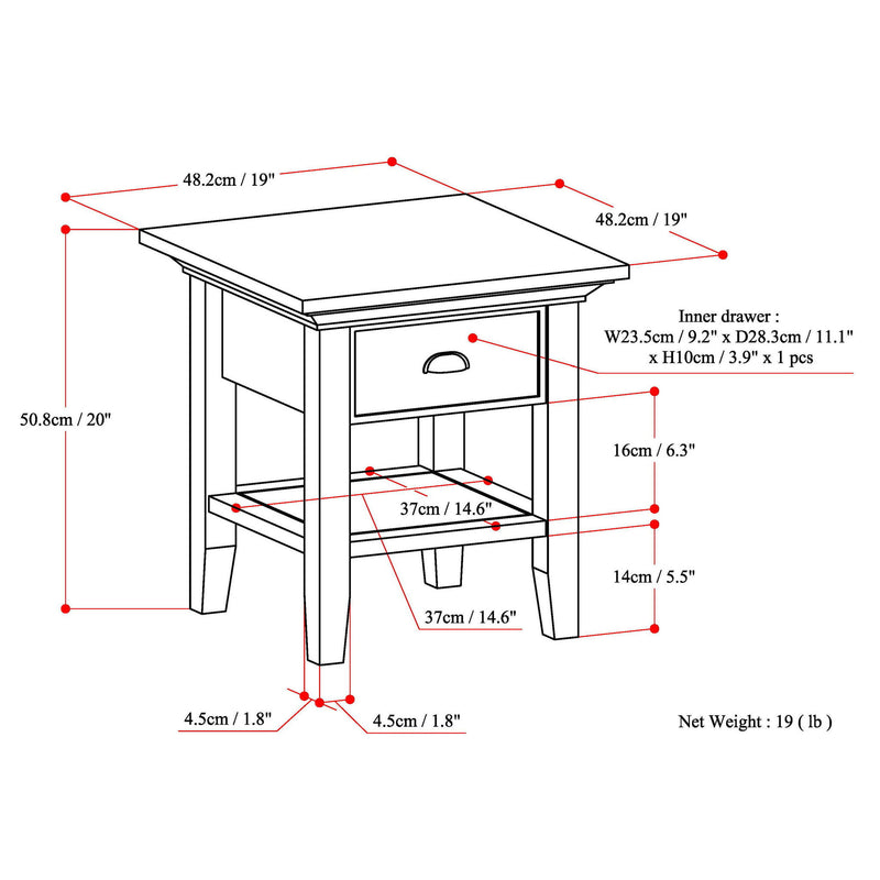 Redmond - Handcrafted End Table - R&R Furniture Gallery (Fountain Valley, CA)