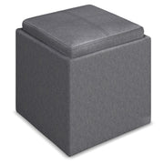 Rockwood - Upholstered Cube Storage Ottoman With Tray - R&R Furniture Gallery (Fountain Valley, CA)