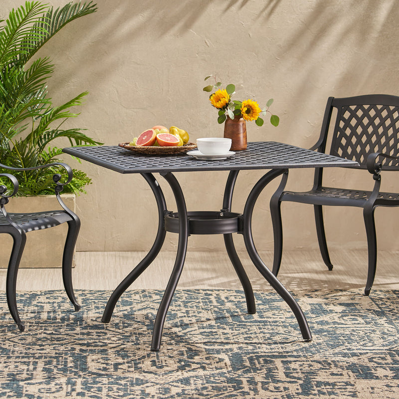 Arch Mesh Dining Table With Lightweight Frame - Black - R&R Furniture Gallery (Fountain Valley, CA)