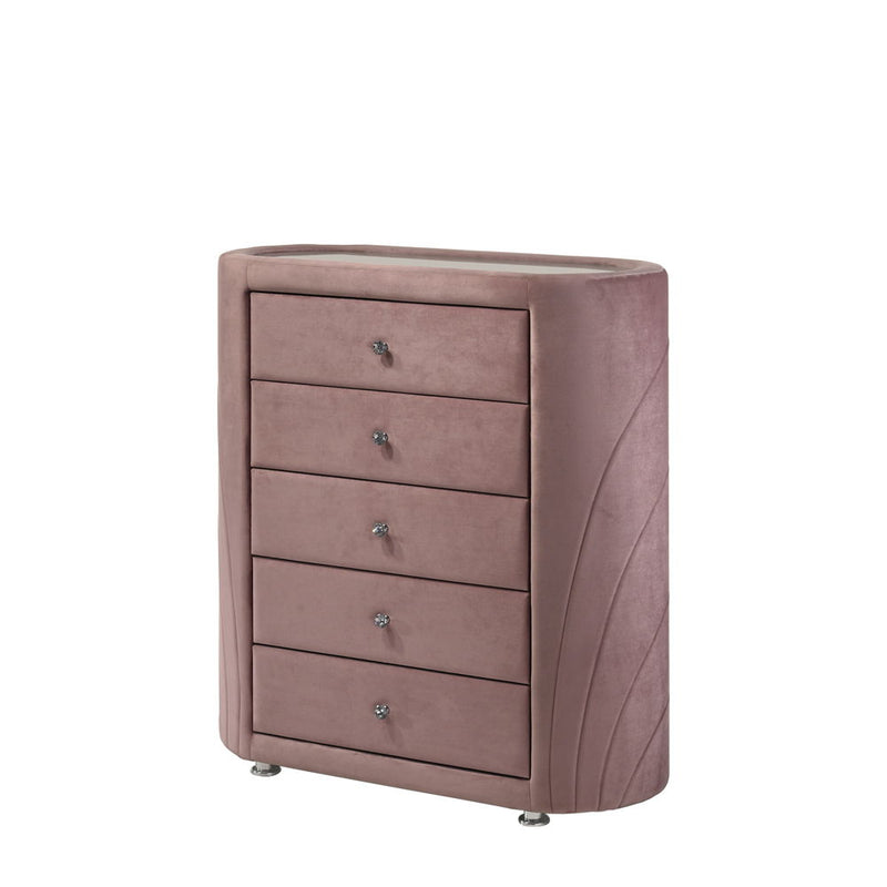 Salonia - Chest - Pink Velvet - R&R Furniture Gallery (Fountain Valley, CA)