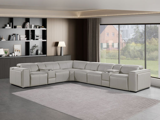 1224 - 8-Piece L-Shaped Sectional Sofa In With 3 Power Recliners & Power Headrests - R&R Furniture Gallery (Fountain Valley, CA)