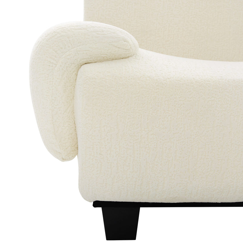Noble House 3-seater sofa couch with curved armrests, stationary design, in a modern living room setting