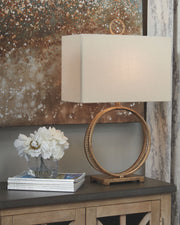 Mahala - Metal Table Lamp  - Antique Gold Finish - R&R Furniture Gallery (Fountain Valley, CA)