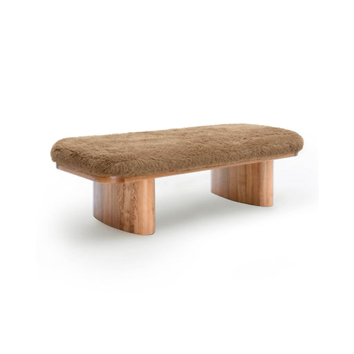 Upholstered Ollie Straight Bench by TOV Furniture featuring a sleek design and padded fabric seat for modern home decor.