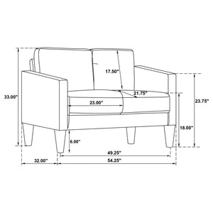 Weld 3 Piece Upholstered Track Arm Sofa Set - Black