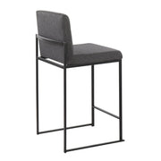 Lumi Source Fuji contemporary high-back counter stool set with sleek modern design and wooden legs in a stylish kitchen setting.