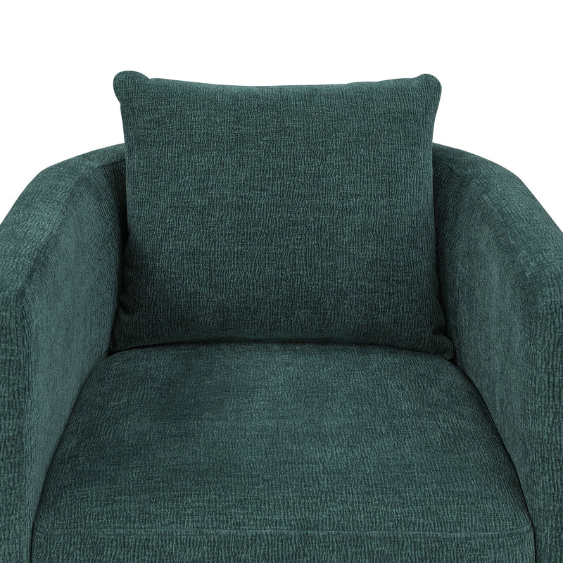 Sutton - Swivel Barrel Chair - Peacock - R&R Furniture Gallery (Fountain Valley, CA)