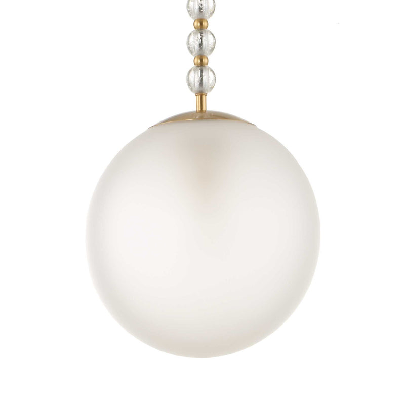 Ripple - 1 Light Frost Glass Pendant - Gold