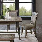 Dining Side Chair Set With Cushioned Back And Seat (Set of 2) - Weathered Gray / Natural - R&R Furniture Gallery (Fountain Valley, CA)