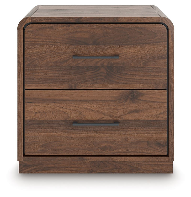 Fortlorn - Two Drawer Night Stand - Walnut Brown - R&R Furniture Gallery (Fountain Valley, CA)