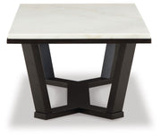 Fostead - Rectangular Cocktail Table - White / Espresso - R&R Furniture Gallery (Fountain Valley, CA)