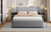 Upholstered Platform Bed With Reading Lights, Drawers, Trundle And Shelves - R&R Furniture Gallery (Fountain Valley, CA)