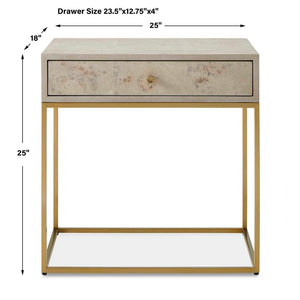 Pembrook - Side Table - Light Washed / Brass