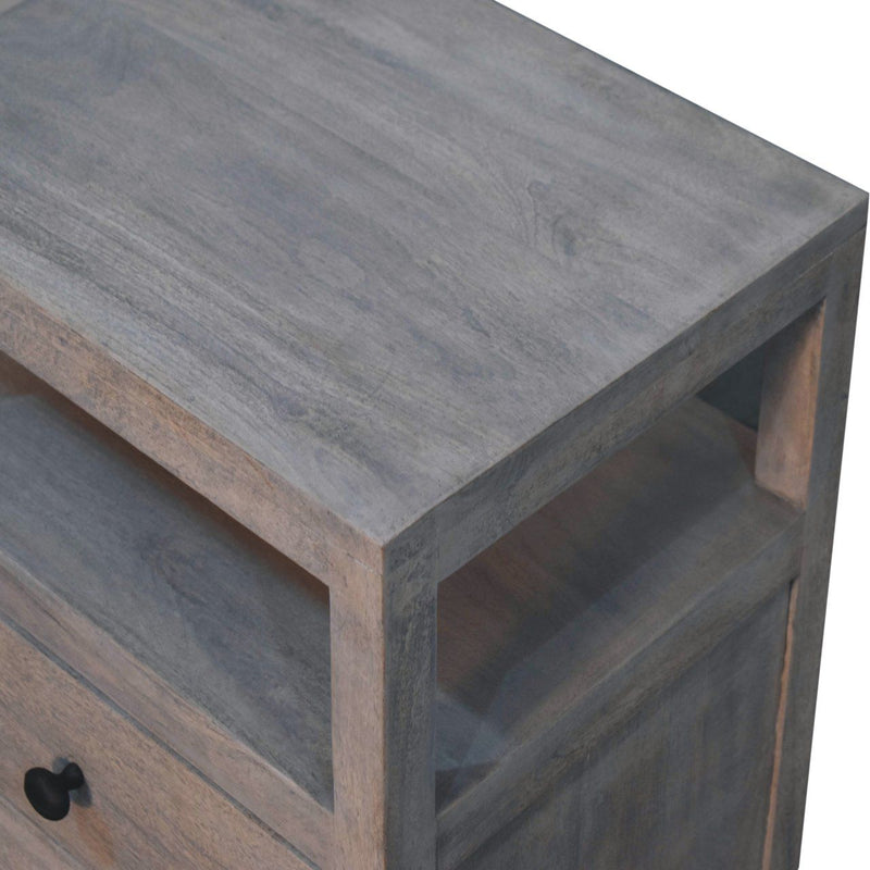 2 Drawer Open Bedside Table - Gray Ash - R&R Furniture Gallery (Fountain Valley, CA)