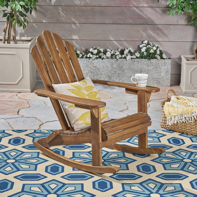 Echoes - Outdoor Acacia Wood Adirondack Rocking Chair - R&R Furniture Gallery (Fountain Valley, CA)