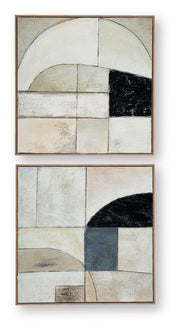 Bexlen - Wall Art Set (Set of 2) - Tan / Taupe / Black - R&R Furniture Gallery (Fountain Valley, CA)