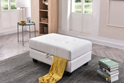 Contemporary upholstered storage ottoman by Glory Furniture with a sleek design and soft fabric upholstery.