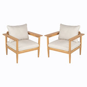 Terassi - Outdoor Lounge Chair (Set of 2) With Cushions - Beige / Light Teak - R&R Furniture Gallery (Fountain Valley, CA)
