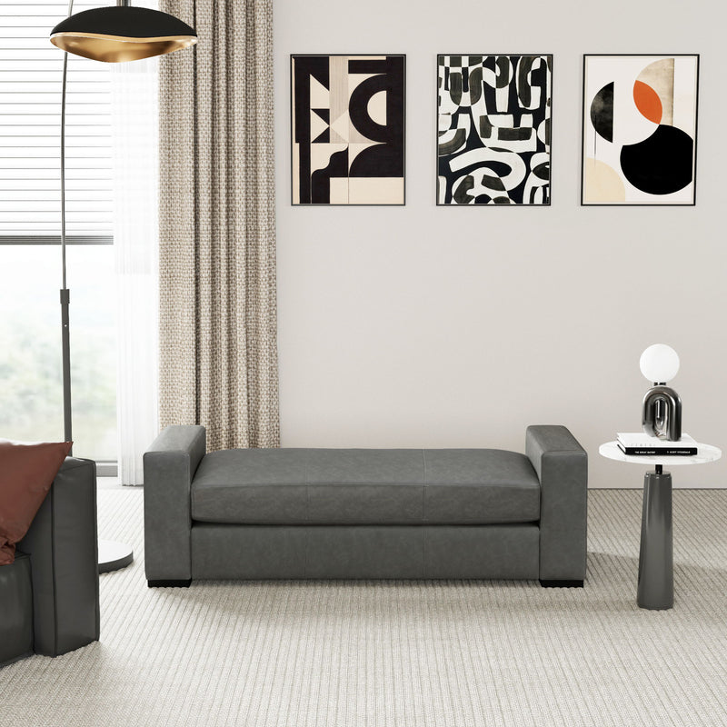Ottoman With Unique Armrest Design For Living Spaces - R&R Furniture Gallery (Fountain Valley, CA)