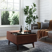Owen - Tray Top Small Coffee Table Upholstered Storage Ottoman - R&R Furniture Gallery (Fountain Valley, CA)