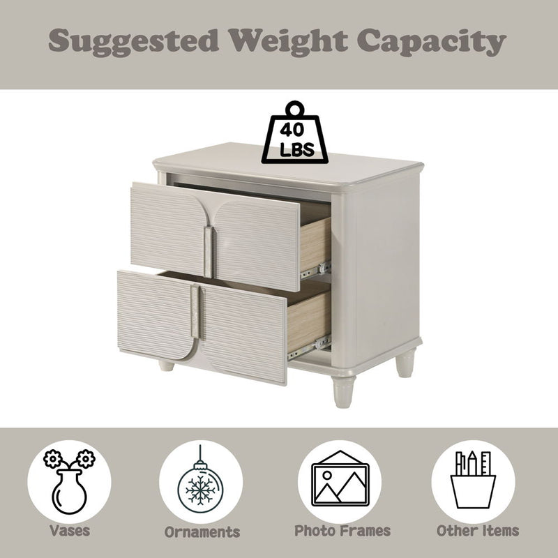 Laveda - Nightstand - Pearl White - R&R Furniture Gallery (Fountain Valley, CA)