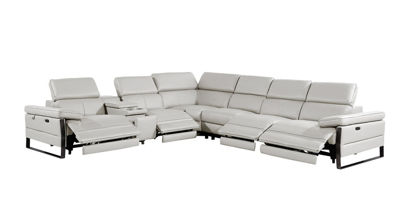 1246 - 7-Piece L-Shaped Modular Power Reclining Sectional With 4 Power Recliners And Power Headrests