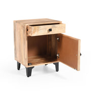 Solid Wood Vintage Nightstand With Handcrafted Detailing - Natural - R&R Furniture Gallery (Fountain Valley, CA)