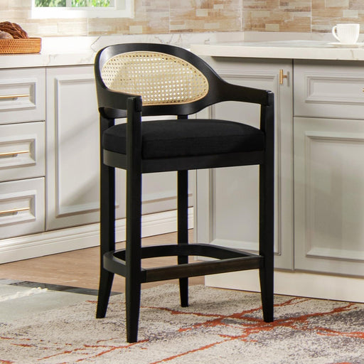 Americana - Mid-Century Modern Cane Back Counter Stool - R&R Furniture Gallery (Fountain Valley, CA)