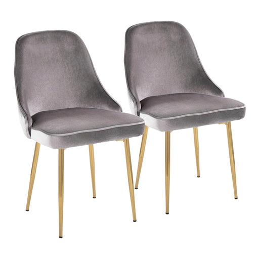 Set of two Lumi Source Marcel contemporary glam dining chairs with sleek black upholstery and modern design.