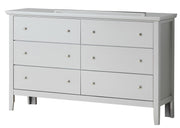 Glory Furniture Primo dresser with multiple drawers and sleek wood finish, ideal for bedroom storage.