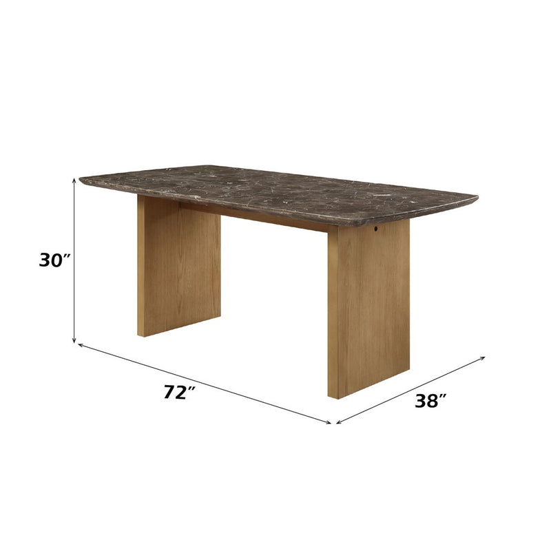 Jaramillo - Dining Table - Marble Top & Natural Finish - R&R Furniture Gallery (Fountain Valley, CA)
