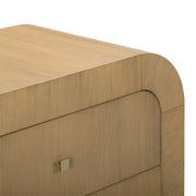 TOV Furniture Hump bedside chest with two drawers, wood finish, and modern design for bedroom storage.