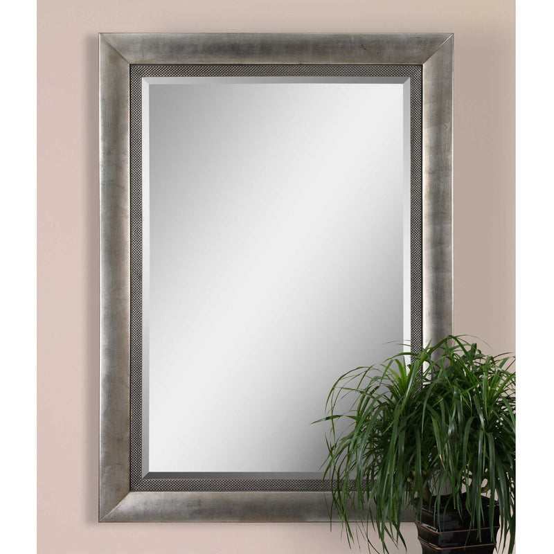 Gilford antique silver wall mirror by Uttermost featuring a stylish, reflective surface and an elegant frame design.
