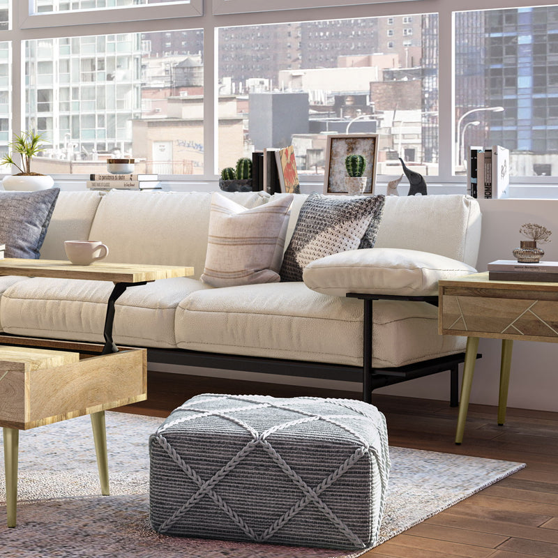 Cowan - Handcrafted Square Pouf - R&R Furniture Gallery (Fountain Valley, CA)