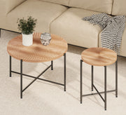 Radial - Pattern Coffee And End Table Set Waterproof Cover, Distressed Cylindrical Design (Set of 2) - R&R Furniture Gallery (Fountain Valley, CA)