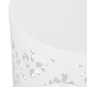 Modern outdoor metal end table by Noble House with a sleek design, ideal for patio or garden decor.