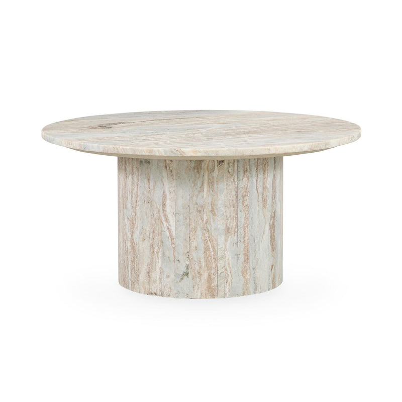 Amberly - Marble Round Coffee Table - Rusty Gray - R&R Furniture Gallery (Fountain Valley, CA)