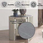 Kasa - End Table - Sintered Stone & Champagne - R&R Furniture Gallery (Fountain Valley, CA)