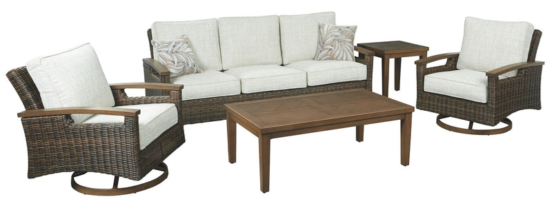 Paradise Trail - Sofa with Cushion - Medium Brown - R&R Furniture Gallery (Fountain Valley, CA)