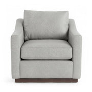 Classic Home Aspen accent arm chair with cushioned beige upholstery and wooden legs, stylish and comfortable for living rooms.
