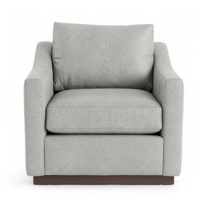 Classic Home Aspen accent arm chair with cushioned beige upholstery and wooden legs, stylish and comfortable for living rooms.