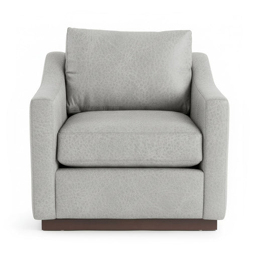 Classic Home Aspen accent arm chair with cushioned beige upholstery and wooden legs, stylish and comfortable for living rooms.